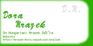 dora mrazek business card